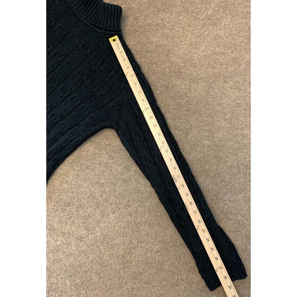 Talbots Cable Knit Sweater Womens M Roll Neck Long Sleeve Cotton Turtleneck - Picture 5 of 9